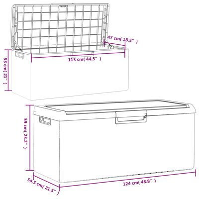 vidaXL Patio Storage Box with Seat Cushion Anthracite 92.5 gal PP