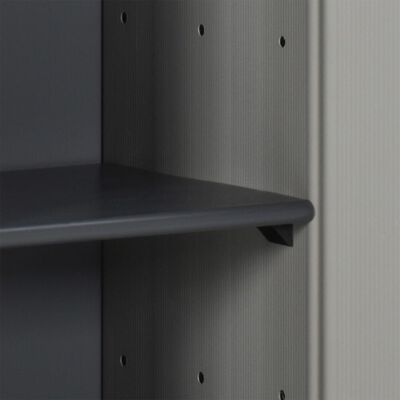 vidaXL Garden Storage Cabinet with 1 Shelf Gray and Black 13.8"x15.7"x33.5"