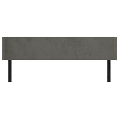 vidaXL Headboard with Ears Dark Gray 79.9"x6.3"x30.7"/34.6" Velvet