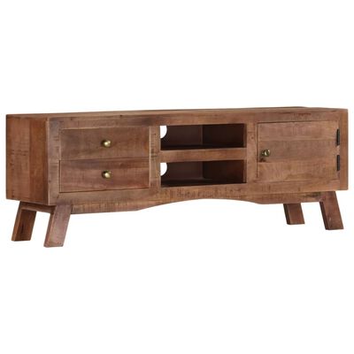 vidaXL TV Stand 43.3"x11.8"x15.7" Rough Mango Wood