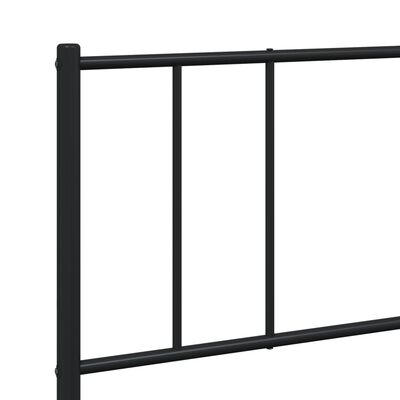 vidaXL Metal Bed Frame without Mattress with Headboard Black 72"x83.9"