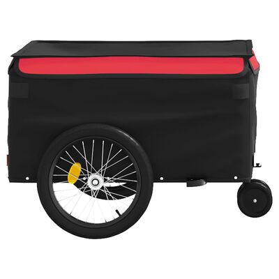 vidaXL Bike Trailer Black and Red 66.1 lb Iron