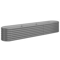 vidaXL Patio Raised Bed Powder-coated Steel 88.2"x15.7"x14.2" Gray