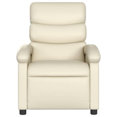 vidaXL Recliner Chair Cream Faux Leather