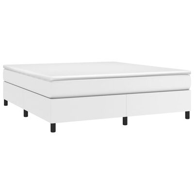 vidaXL Bed Frame without Mattress White King Faux Leather (US Only)