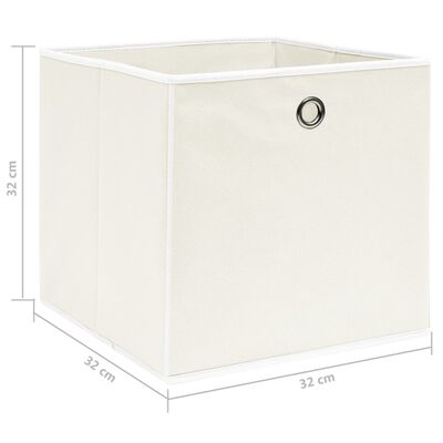 vidaXL Storage Boxes 4 pcs White 12.6"x12.6"x12.6" Fabric