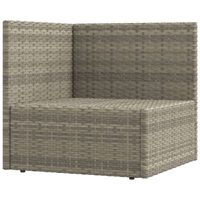 vidaXL 7 Piece Patio Lounge Set with Cushions Gray Poly Rattan