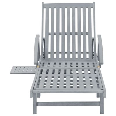 vidaXL Patio Sun Lounger with Cushion Solid Acacia Wood