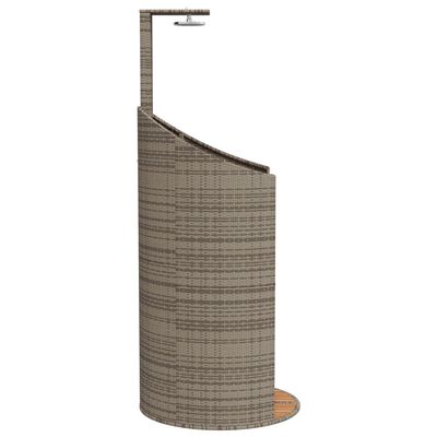 vidaXL Outdoor Shower Gray 39.4"x39.4"x95.1" Poly Rattan and Acacia Wood