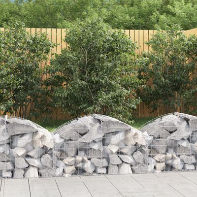 vidaXL Arched Gabion Basket 39.4"x19.7"x15.7"/23.6" Galvanized Iron