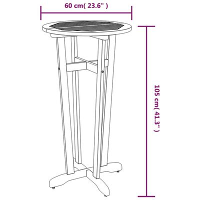 vidaXL 3 Piece Patio Bar Set Solid Wood Acacia