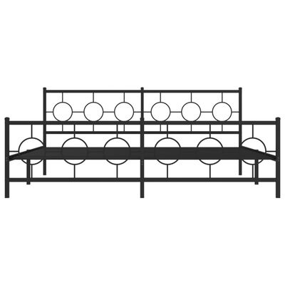 vidaXL Metal Bed Frame without Mattress with Footboard Black 76"x79.9"