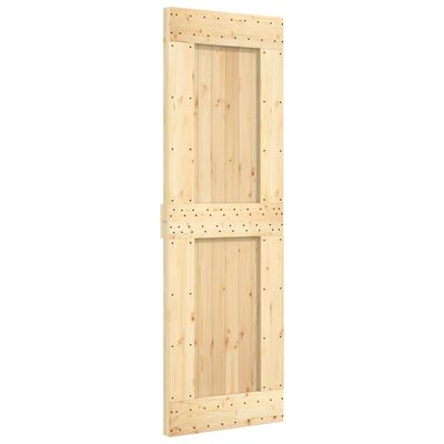 vidaXL Sliding Door with Hardware Set 27.6"x82.7" Solid Wood Pine