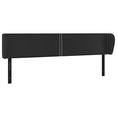 vidaXL Headboard with Ears Black 79.9"x9.1"x30.7"/34.6" Faux Leather