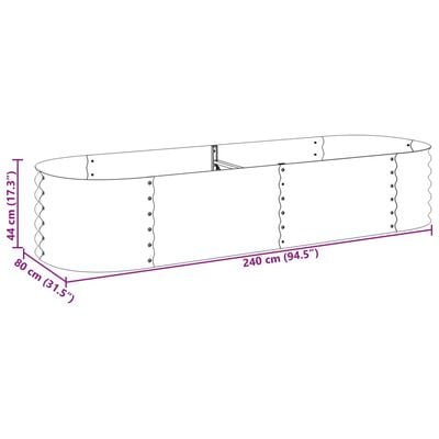 vidaXL Garden Raised Bed 94.5"x31.5"x17.3" Galvanized Steel Silver