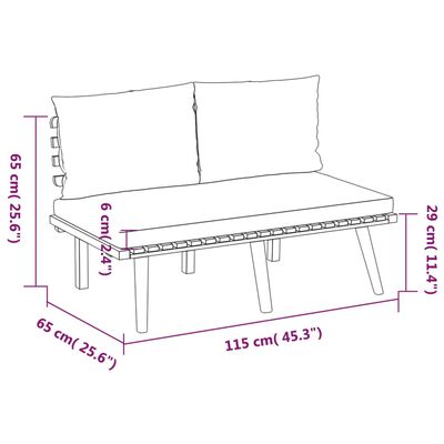 vidaXL 5 Piece Patio Lounge Set with Cushions Solid Acacia Wood