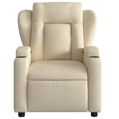 vidaXL Electric Massage Recliner Chair Cream Fabric