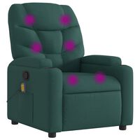 vidaXL Massage Recliner Chair Dark Green Fabric