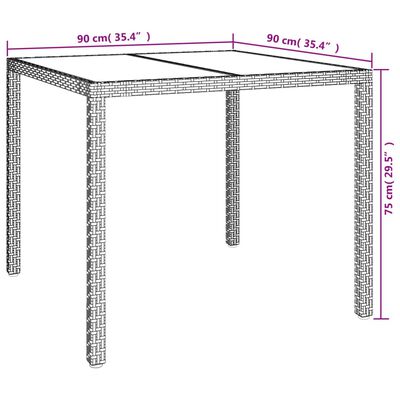 vidaXL 3 Piece Patio Dining Set with Cushions Gray Poly Rattan