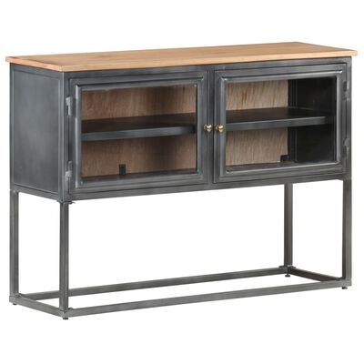 vidaXL Sideboard Gray 39.4"x11.8"x27.6" Solid Acacia Wood