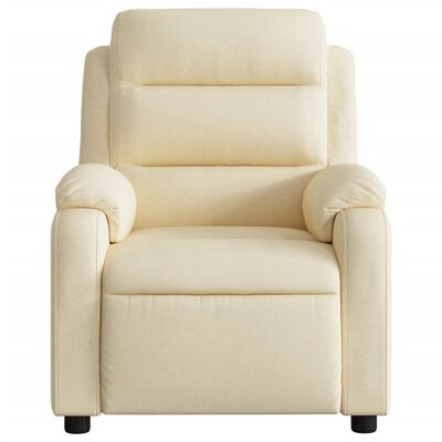 vidaXL Massage Recliner Chair Cream Fabric