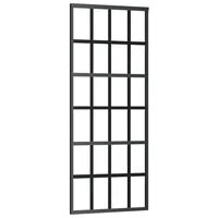 vidaXL Sliding Door ESG Glass and Aluminum 29.9"x80.7" Black