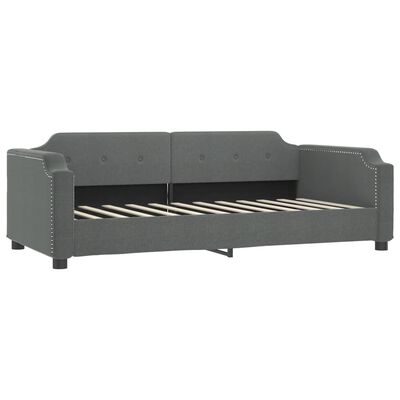 vidaXL Day Bed Dark Gray 39.4"x74.8" Twin Fabric