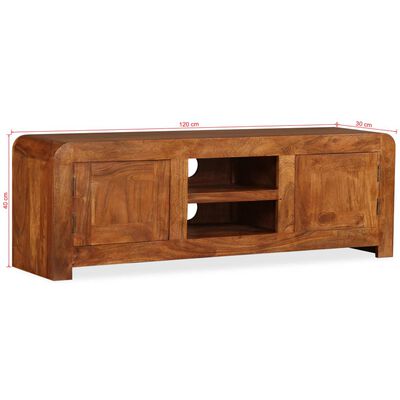 vidaXL TV Stand Solid Wood with Honey Finish 47.2"x11.8"x15.7"