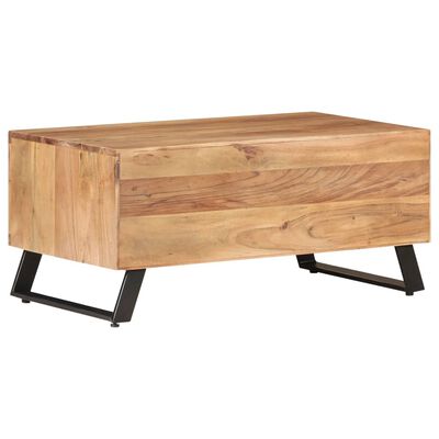 vidaXL Coffee Table 35.4"x19.7"x15.7" Solid Acacia Wood with Live Edges