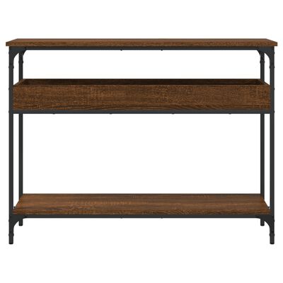 vidaXL Console Table with Shelf Brown Oak 39.4"x11.4"x29.5" Engineered Wood