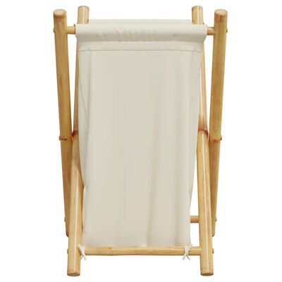 vidaXL Laundry Basket Cream White 16.3"x14.2"x25" Bamboo