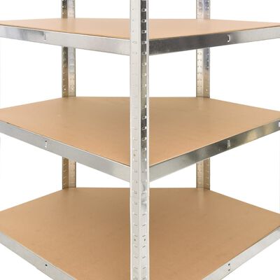 vidaXL 5-Layer Shelves 3 pcs Silver Steel&Engineered Wood