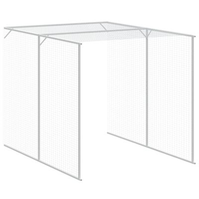 vidaXL Chicken Cage with Run Light Gray 65"x259.4"x71.3" Galvanized Steel