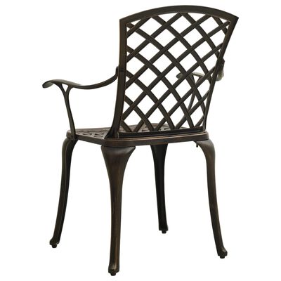 vidaXL 3 Piece Bistro Set Cast Aluminum Bronze