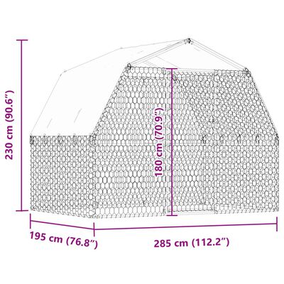 vidaXL Dog Cages with Roof and Door Silver Galvanized Steel