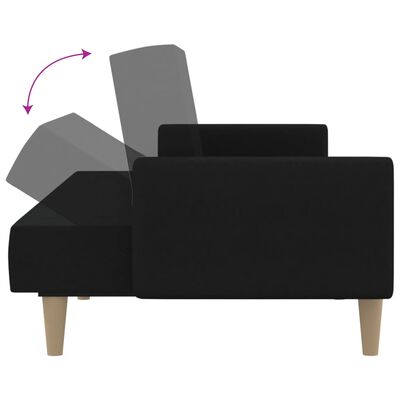 vidaXL 2-Seater Sofa Bed Black Fabric