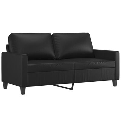 vidaXL 2-Seater Sofa Black 55.1" Faux Leather