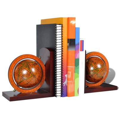 vidaXL Bookend Globe 2 pcs