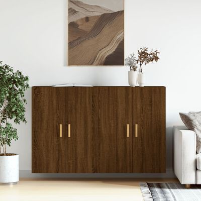 vidaXL Wall Mounted Cabinets 2 pcs Brown Oak Engineered Wood