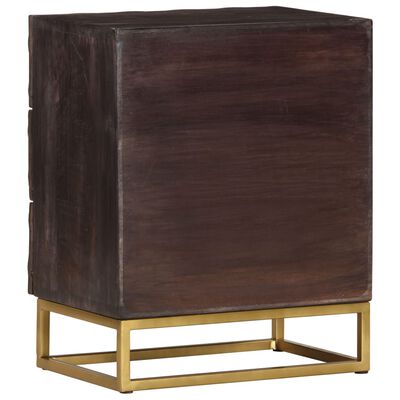 vidaXL Bed Cabinet Black 15.7"x11.8"x19.7" Solid Mango Wood