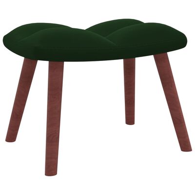 vidaXL Rocking Chair with a Stool Dark Green Velvet