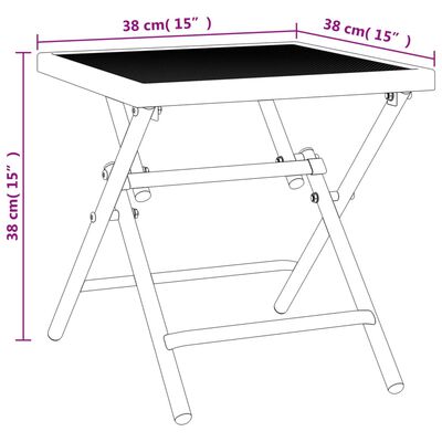 vidaXL Folding Patio Table Anthracite 15"x15"x15" Steel Mesh