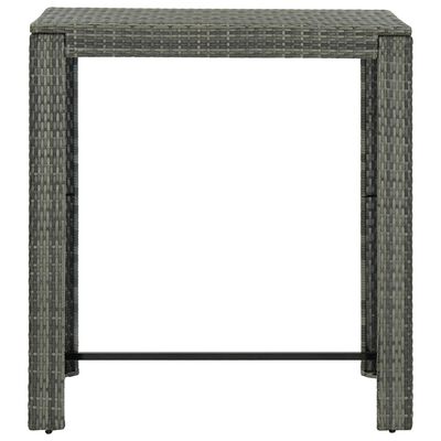 vidaXL 5 Piece Patio Bar Set with Cushions Poly Rattan Gray