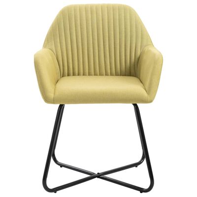 vidaXL Dining Chairs 2 pcs Green Fabric