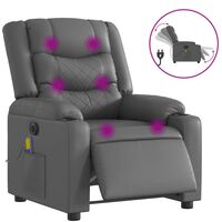 vidaXL Electric Massage Recliner Chair Gray Faux Leather