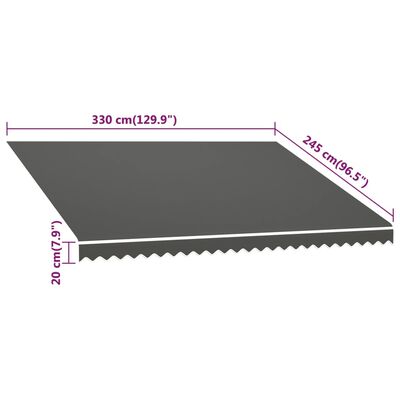 vidaXL Awning Top Sunshade Canvas Anthracite 137.8"x98.4"