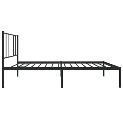 vidaXL Metal Bed Frame without Mattress with Headboard Black 39.4"x78.7"