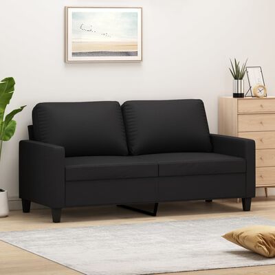 vidaXL 2-Seater Sofa Black 55.1" Faux Leather