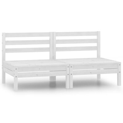 vidaXL Patio 2-Seater Sofa White Solid Pinewood