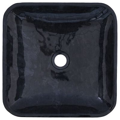 vidaXL Sink Black 15.7"x15.7"x3.9" Marble